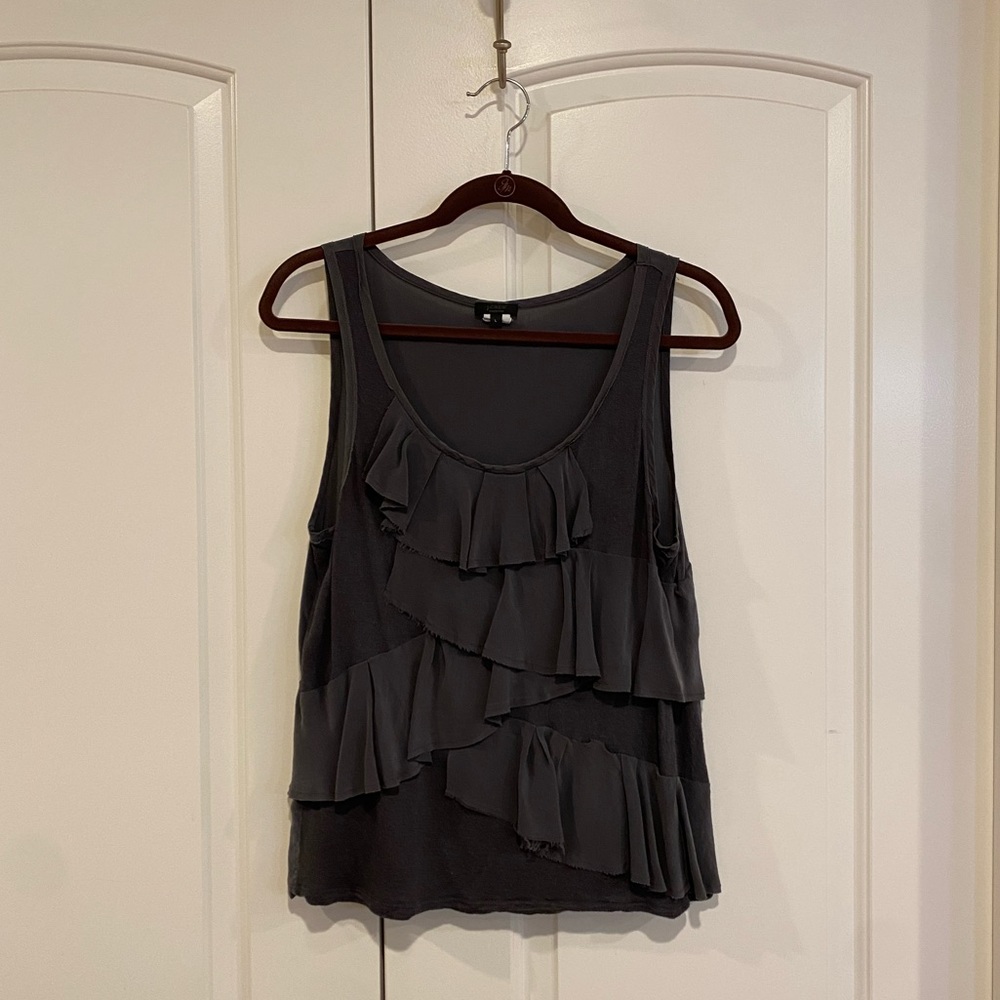 J. Crew Ruffle Gray Tank